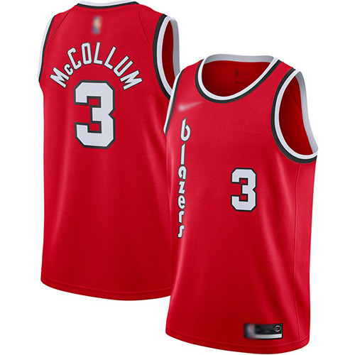Blazers #3 C.J. McCollum Red Swingman Hardwood Classics Jersey - Zenithce