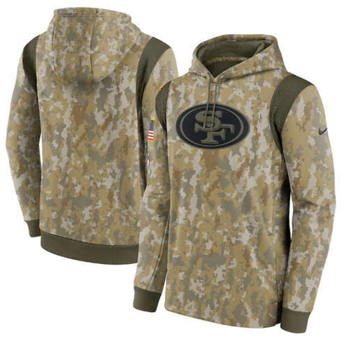San Francisco 49ers Camo 2021 Salute To Service Therma Performance Pullover Hoodie - Zenithce