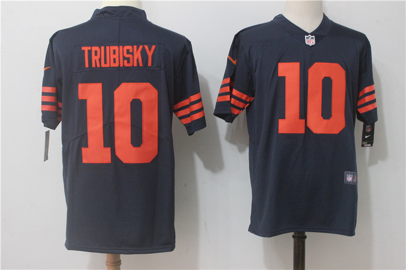 Chicago Bears #10 Mitchell Trubisky Navy Blue Alternate Stitched Vapor Untouchable Limited Nike Jersey - Zenithce