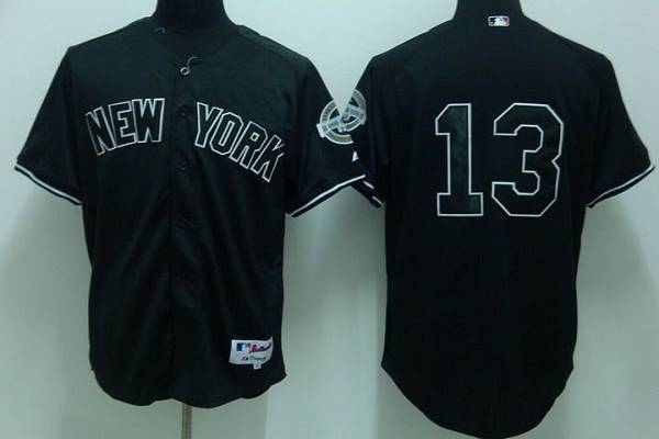 Yankees #13 Alex Rodriguez Stitched Black Jersey - Zenithce
