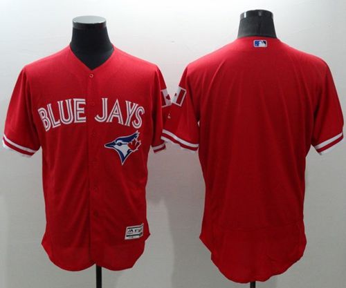 Blue Jays Blank Red Flexbase Authentic Collection Canada Day Stitched Jersey - Zenithce