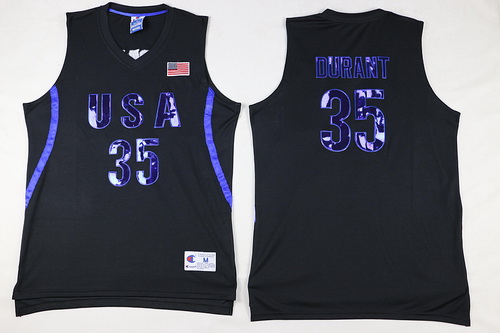 2016 Olympics Team USA #35 Kevin Durant All Black Soul Swingman Jersey - Zenithce