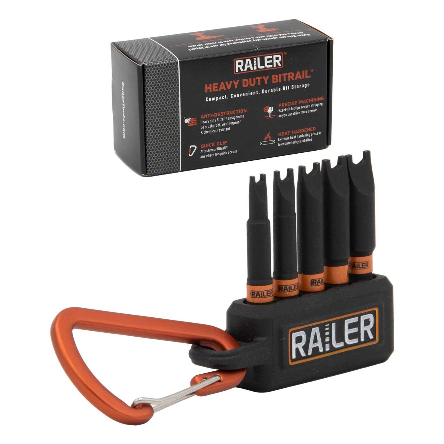 Spanner Screwdriver Bit Set Railer 5PC S2 Steel Spanner Impact Driver Bit Set With A Tool Storage Bit Holder & Carabiner - Zenithce