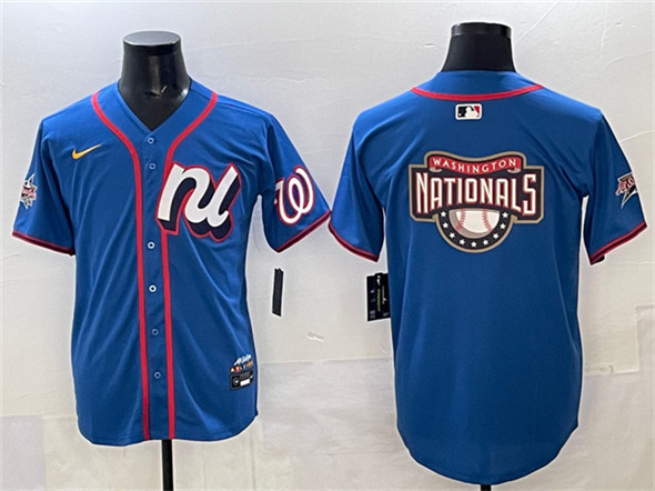 National League Washington Nationals Team Big Logo Blue 2025 All-Star Edition Limited Stitched Jersey - Zenithce