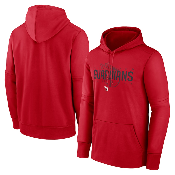 Cleveland Guardians Red Pregame Performance Pullover Hoodie - Zenithce