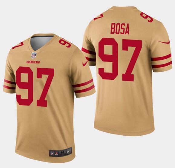 San Francisco 49ers #97 Nick Bosa Gold Inverted Legend Stitched Jersey - Zenithce