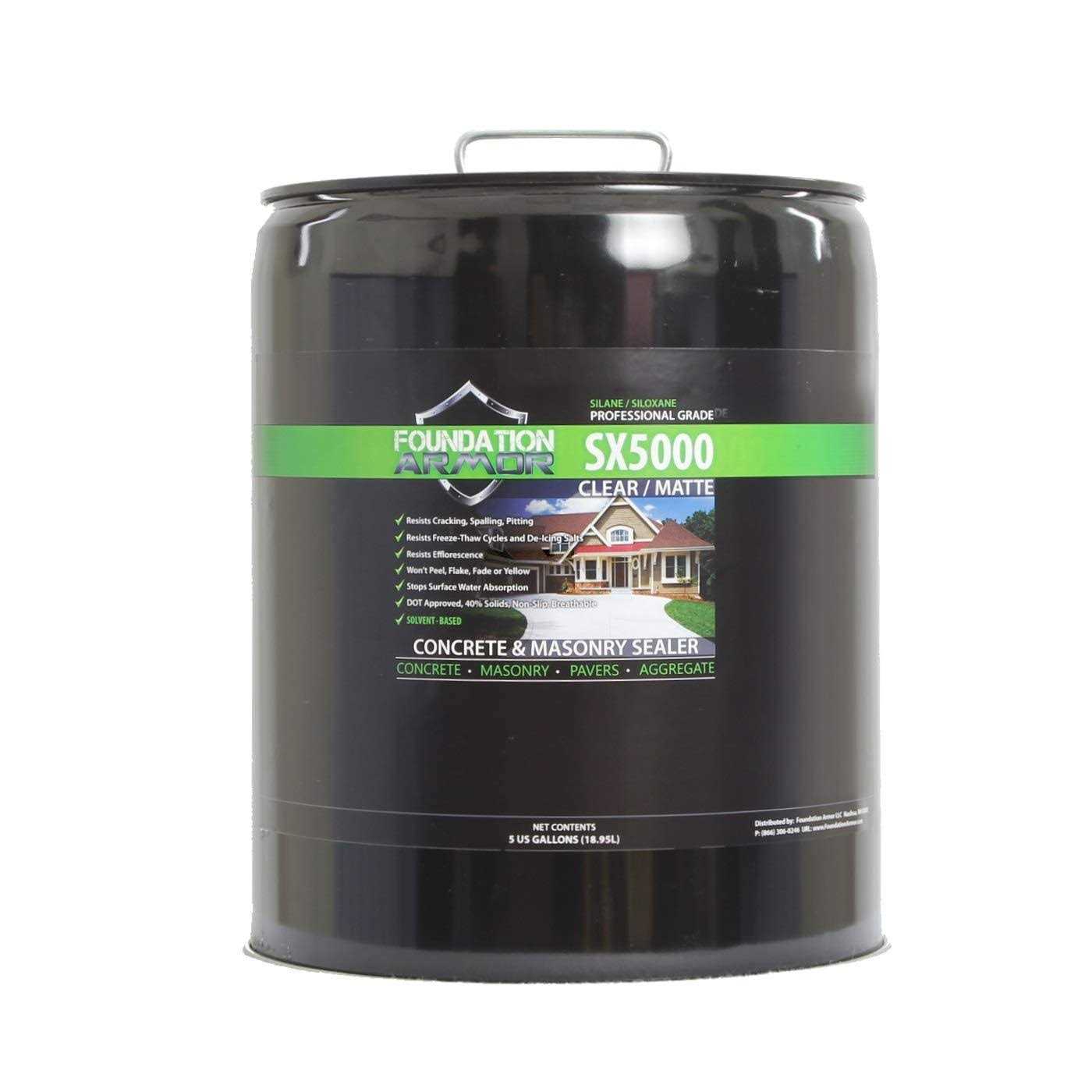 Foundation Armor Armor WL550 Matte Wet Look Enhancer Sealer Concrete, Brick, Pavers, Stone, And Slate WL5505GAL - Zenithce