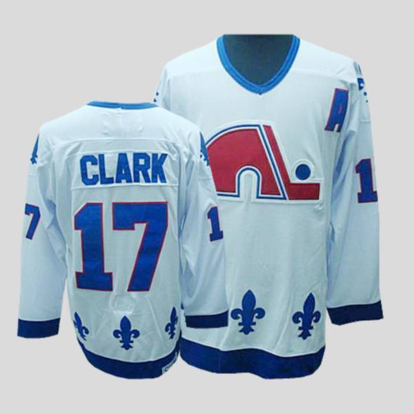 Nordiques #17 Wendel Clark Stitched CCM Throwback White Jersey - Zenithce