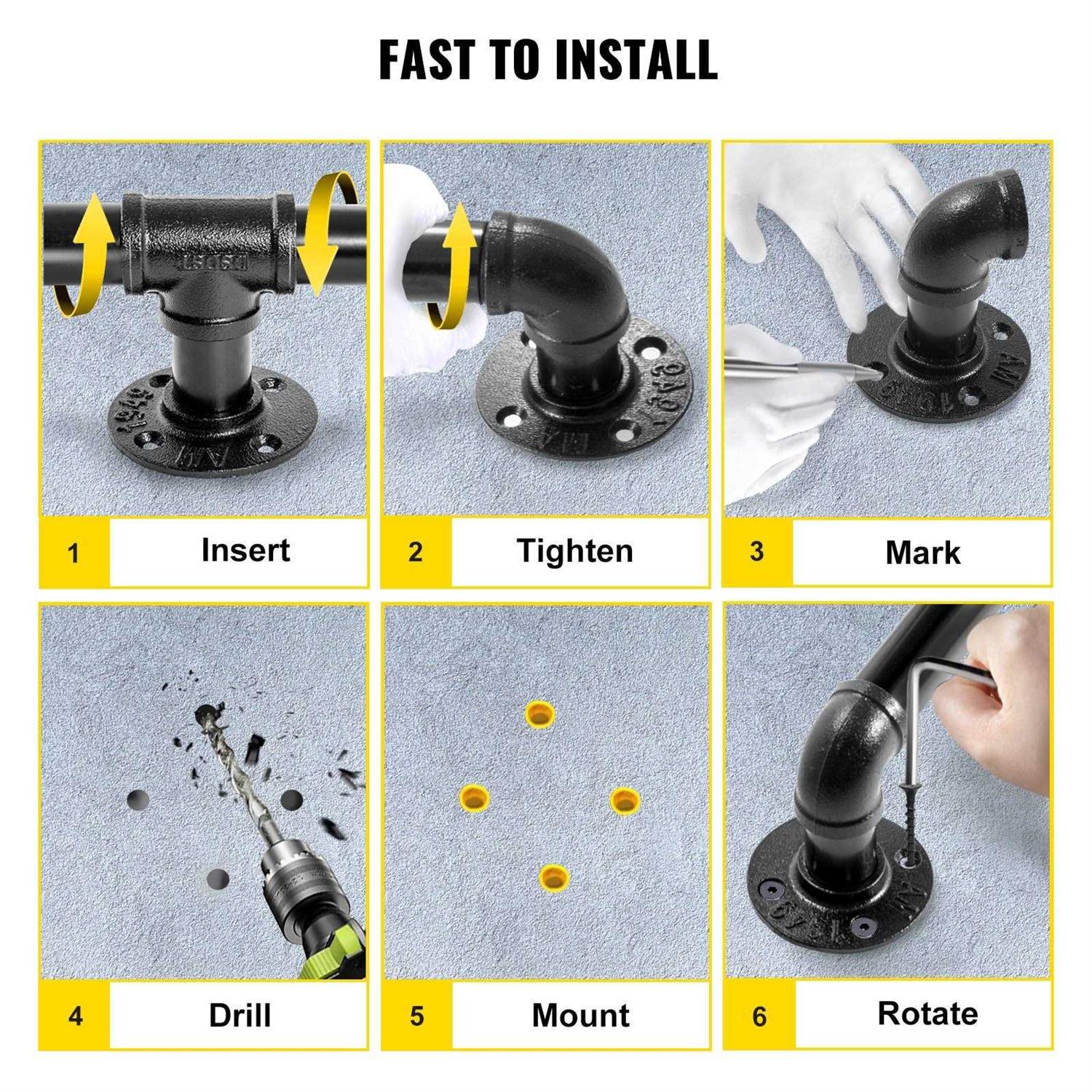 VEVOR Pipe Clamp 5 to 12 in High Strength Ultra Clamp with Quick Acting Screws - Zenithce