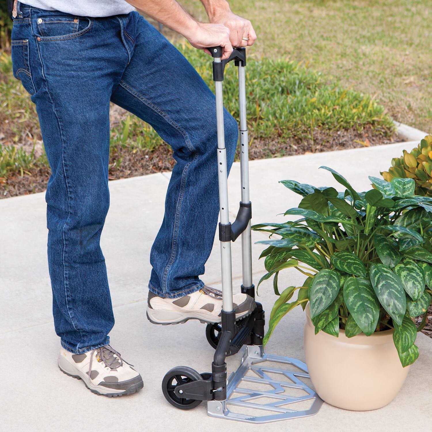 Seville Classics Folding Aluminum Convertible 2 Wheel Hand Truck & Dolly - Zenithce