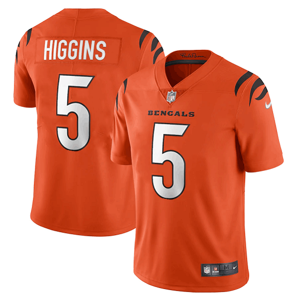 Cincinnati Bengals #5 Tee Higgins Orange Vapor Untouchable Limited Stitched Jersey - Zenithce