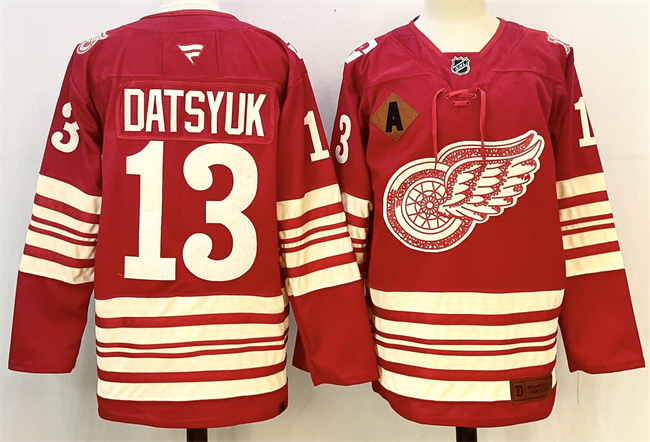 Detroit Red Wings #13 Pavel Datsyuk Red 2025-26 With A Patch Centennial Premium Stitched Jersey - Zenithce