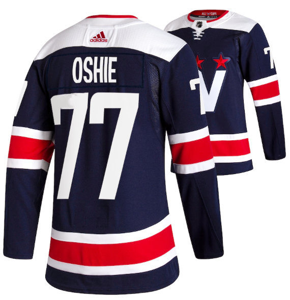 Washington Capitals #77 T.J. Oshie Navy Pro Stitched Jersey - Zenithce