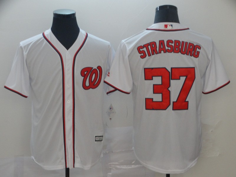 Washington Nationals #37 Stephen Strasburg White Cool Base Stitched Jersey - Zenithce