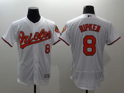 Orioles #8 Cal Ripken White Flexbase Authentic Collection Stitched Jersey - Zenithce