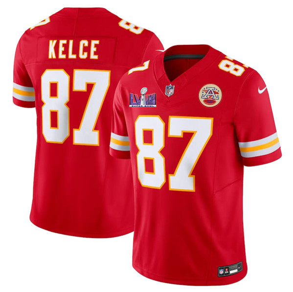 Kansas City Chiefs #87 Travis Kelce Red F.U.S.E. Super Bowl LVIII Patch Vapor Untouchable Limited Stitched Jersey - Zenithce