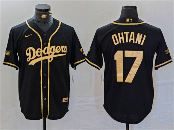 Los Angeles Dodgers #17 Shohei Ohtani Black Gold World Series Champions Cool Base Stitched Jersey - Zenithce