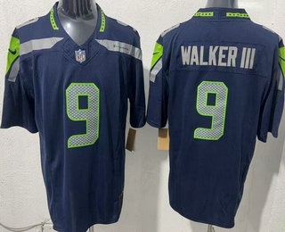 Seattle Seahawks #9 Kenneth Walker III Limited Navy FUSE Vapor Jerseys - Zenithce