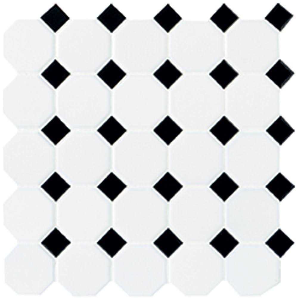 Daltile Octagon & Dot Matte White Dot Tile & Stone - Zenithce