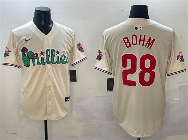 Philadelphia Phillies #28 Alec Bohm Cream Phanatic Limited Stitched Jersey - Zenithce