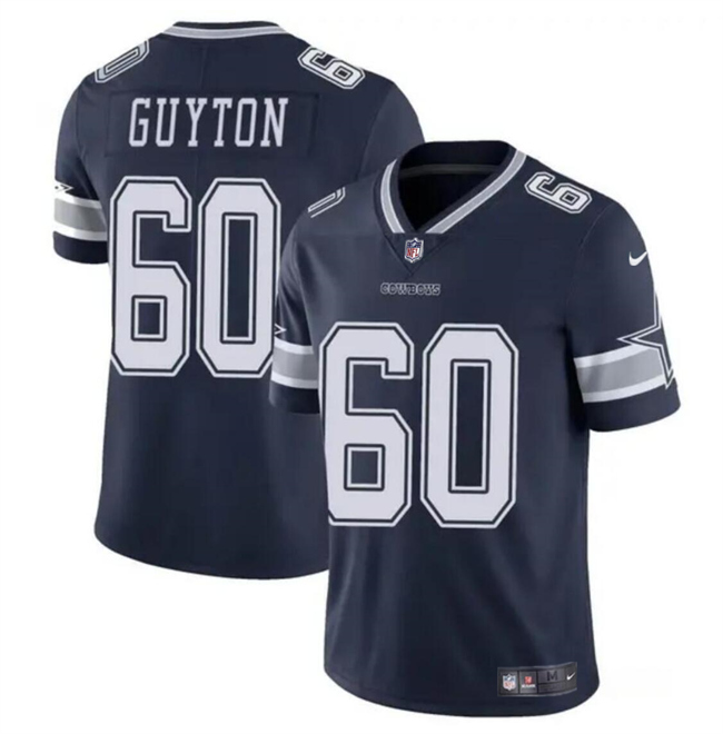 Dallas Cowboys #60 Tyler Guyton Navy 2024 Draft Vapor Untouchable Limited Stitched Jersey - Zenithce