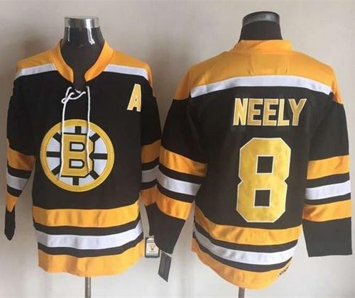 Bruins #8 Cam Neely Black Yellow CCM Throwback New Stitched Jersey - Zenithce