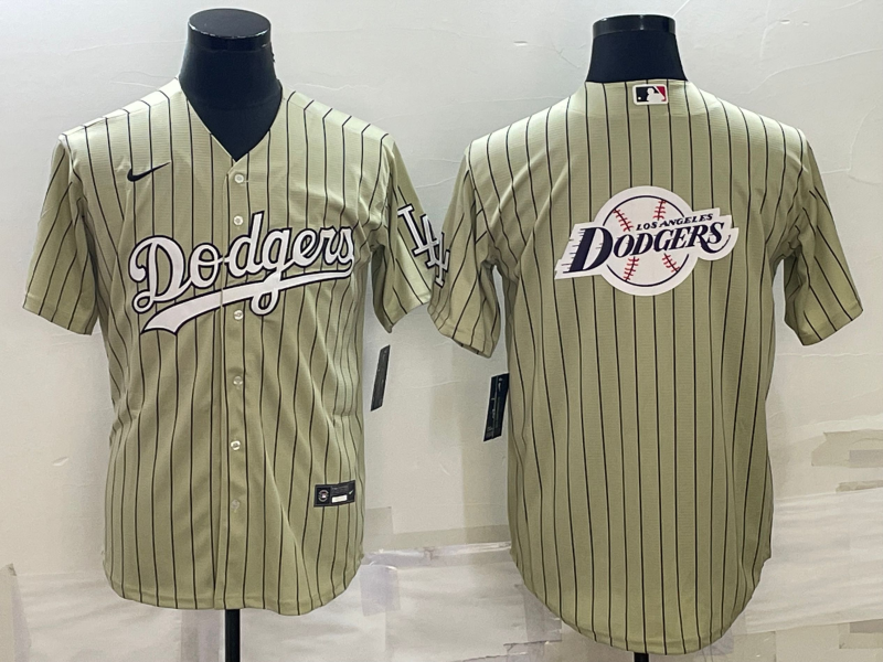 Los Angeles Dodgers Cream Team Big Logo Cool Base Stitched Jersey - Zenithce