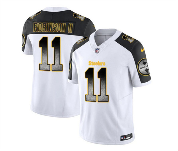 Pittsburgh Steelers #11 Allen Robinson II White Black 2023 F.U.S.E. Smoke Vapor Untouchable Limited Stitched Jersey - Zenithce