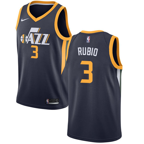 Jazz #3 Ricky Rubio Navy Swingman Icon Edition Jersey - Zenithce