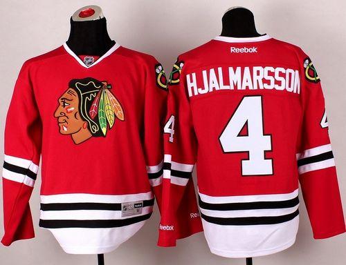 Blackhawks #4 Nikals Hjalmarsson Stitched Red Jersey - Zenithce