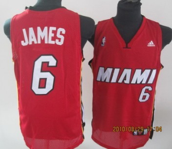 Miami Heat #6 LeBron James Red Swingman Jersey - Zenithce