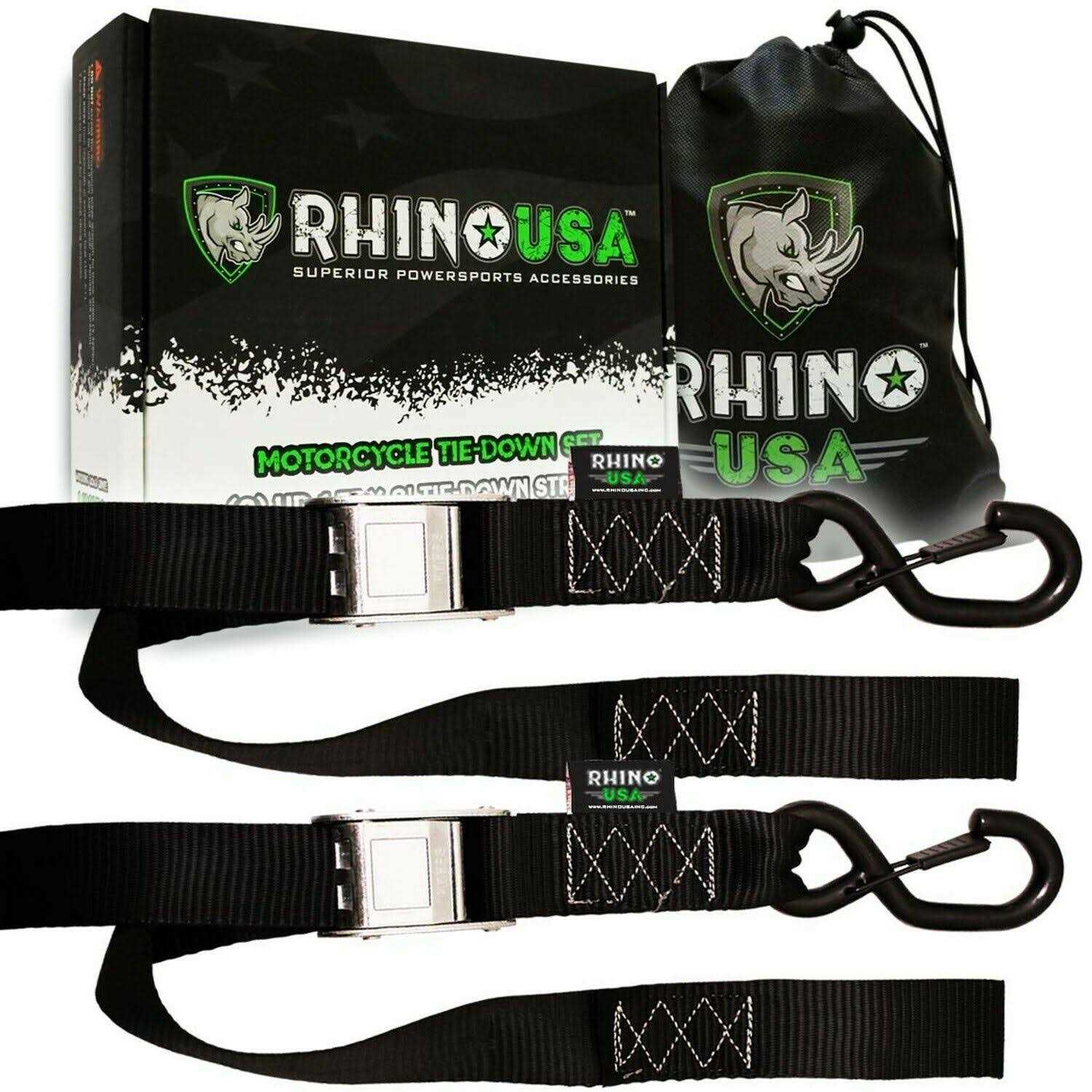 Rhino USA 1.5 inch x 8′ Cambuckle Tie-Down Straps - Zenithce