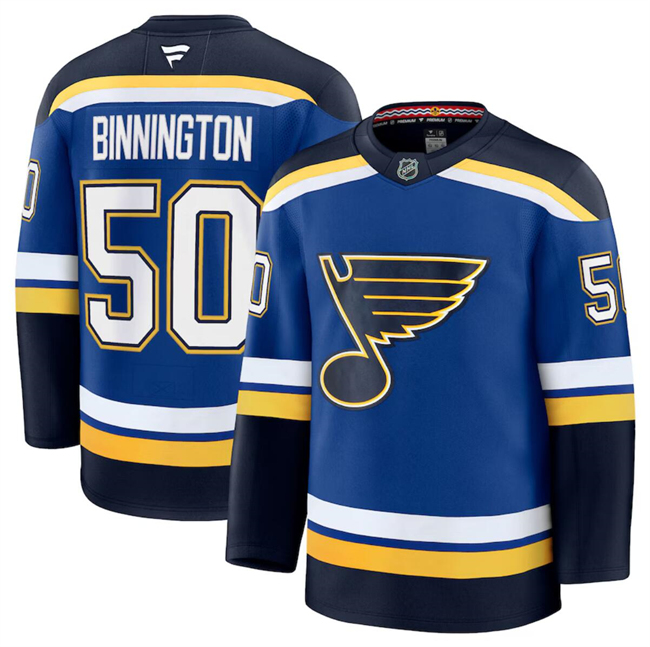 St. Louis Blues #50 Jordan Binnington Blue 2024-25 Home Stitched Jersey - Zenithce