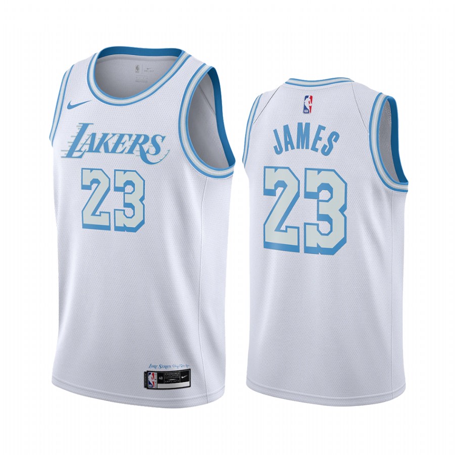 Lakers #23 LeBron James White Swingman 2020-21 City Edition Jersey - Zenithce