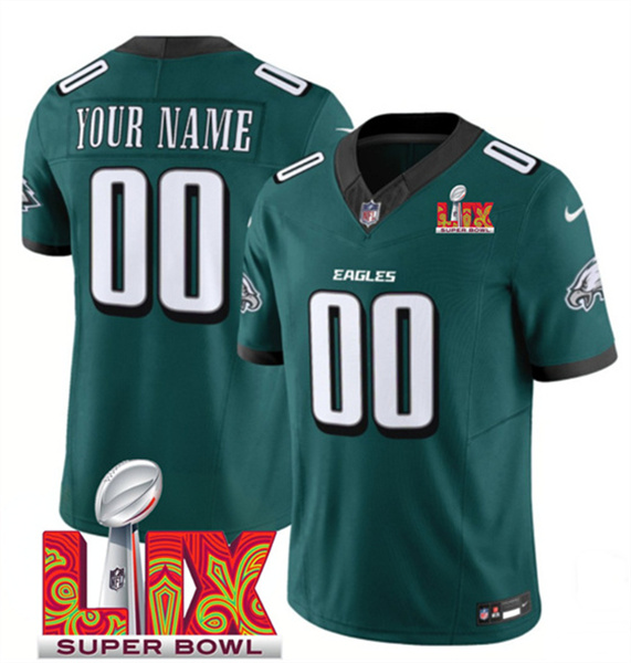 Philadelphia Eagles Custom Green F.U.S.E. 2025 Super Bowl LIX Patch Vapor Untouchable Limited Stitched Jersey - Zenithce