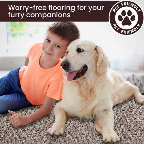 Smart Squares Premium Residential Soft Padded Carpet Tiles Seamless Appearance, Peel and Stick for Easy DIY Installation - Zenithce