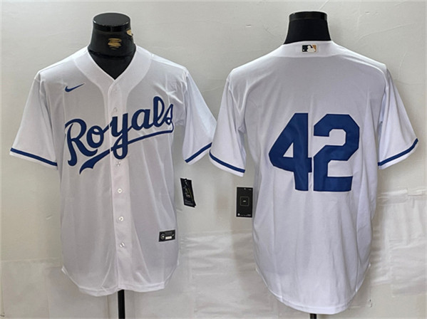 Kansas City Royals #42 Jackie Robinson White Cool Base Stitched Jersey - Zenithce