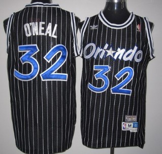 Orlando Magic #32 Shaquille O'neal Black Swingman Throwback Jersey - Zenithce