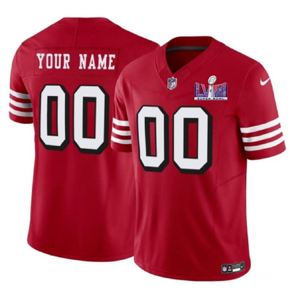 San Francisco 49ers Custom New Red 2024 F.U.S.E. Super Bowl LVIII Patch Vapor Untouchable Limited Stitched Jersey - Zenithce