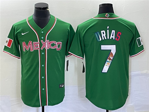 Mexico #7 Julio Urías 2023 Green World With Patch Classic Stitched Jersey - Zenithce