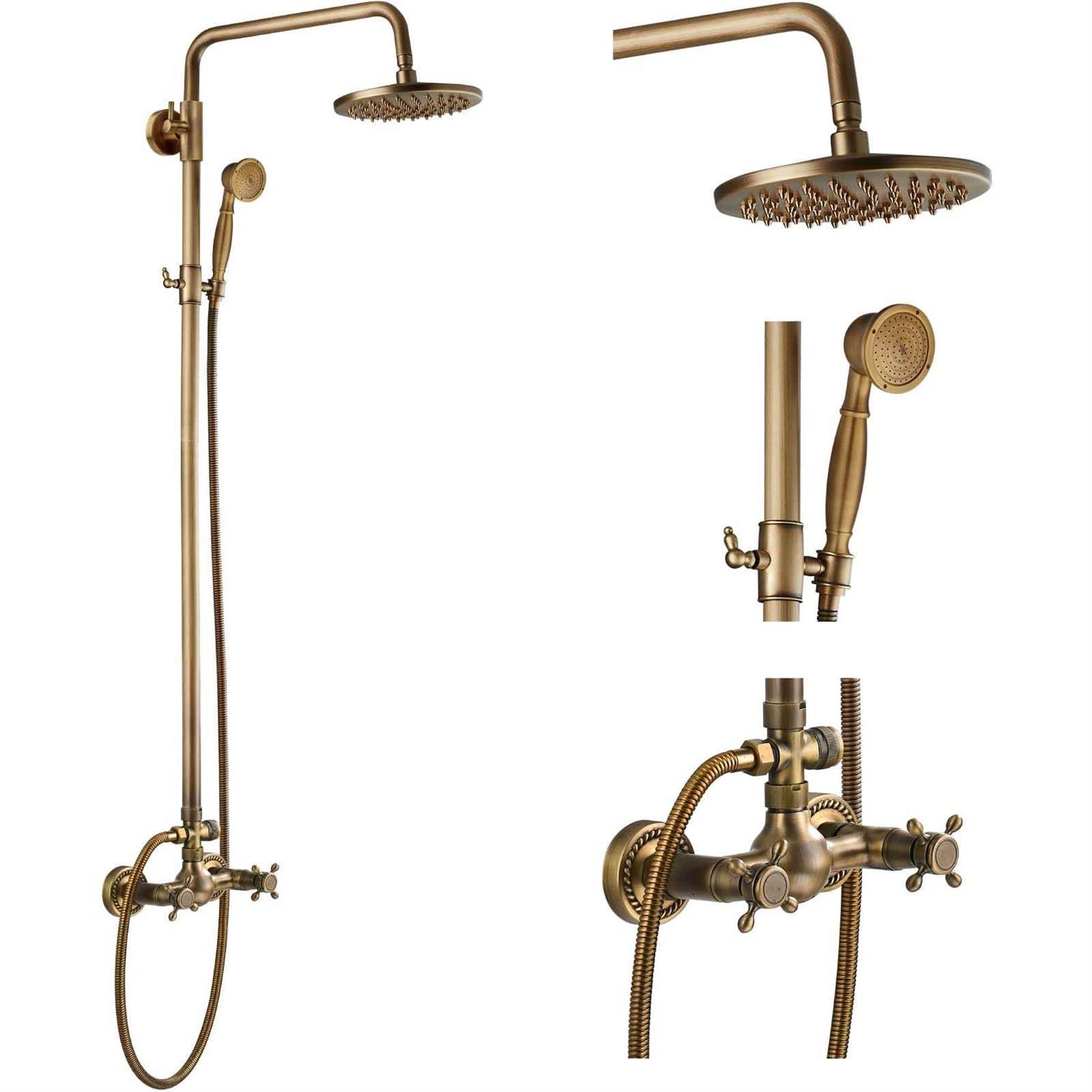 Gotonovo 12 Inch Rain Shower System Brushed Nickel Luxury High Pressure Shower Head Bathroom Shower Faucet Set Hand Held Spray Rough-in Valve and - Zenithce