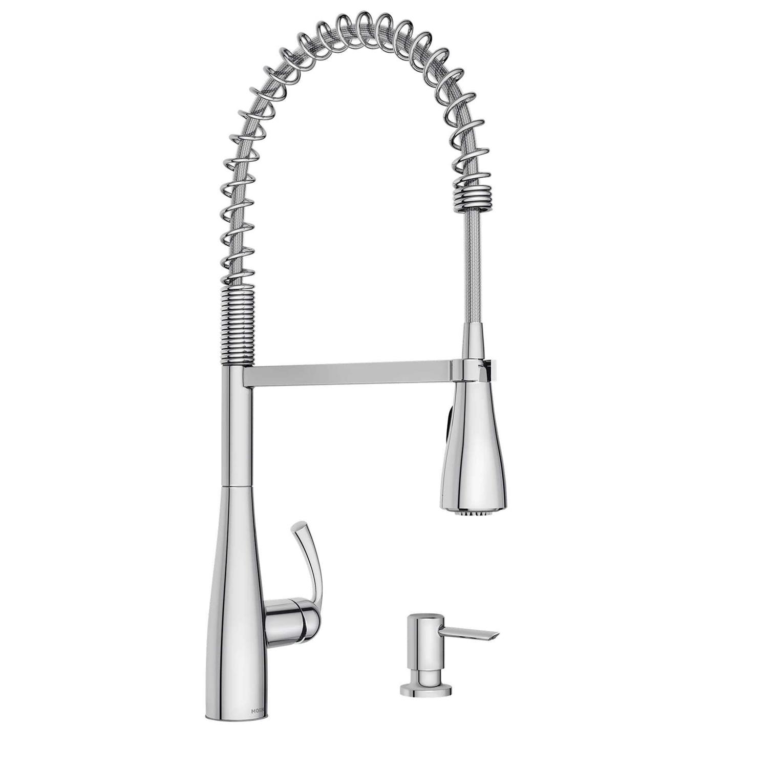 Moen Essie Single-Handle Spring Pulldown Sprayer Kitchen Faucet - Zenithce