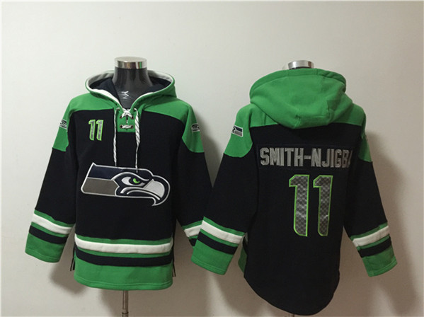 Seattle Seahawks #11 Jaxon Smith-Njigba Black Ageless Must-Have Lace-Up Pullover Hoodie - Zenithce