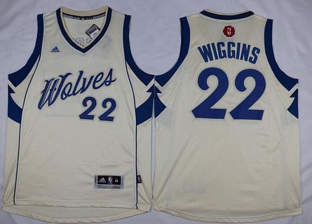 Minnesota Timberwolves #22 Andrew Wiggins Revolution 30 Swingman 2015 Christmas Day Cream Jersey - Zenithce