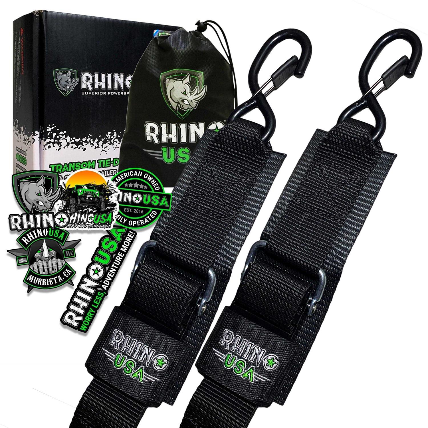 Rhino USA 10′ Retractable Ratchet Straps - Zenithce