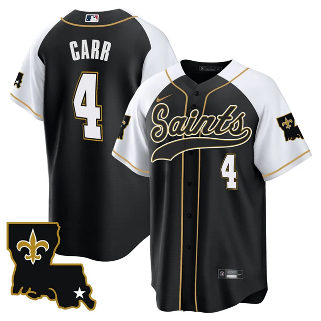 New Orleans Saints #4 Derek Carr Black White 1987 Legacy Cool Base Stitched Jersey - Zenithce