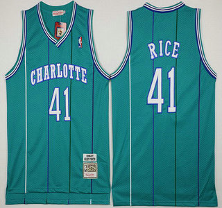 Charlotte Hornets #41 Glen Rice Green Hardwood Classics Soul Swingman Throwback Jersey - Zenithce
