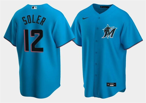 Miami Marlins #12 Jorge Soler Blue Cool Base Stitched Jersey - Zenithce