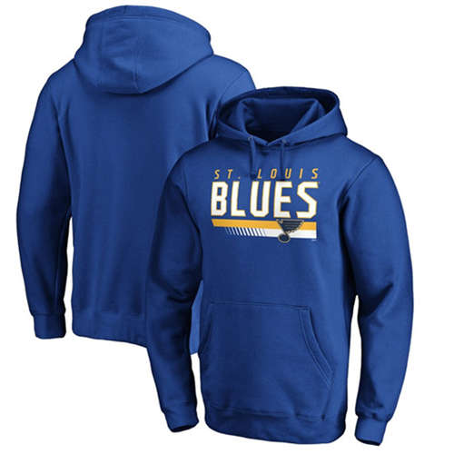 St. Louis Blues Royal Staggered Stripe Pullover Hoodie - Zenithce