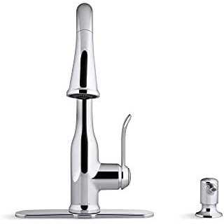 KOHLER Motif Pull-Down Kitchen Faucet with Soap/lotion Dispenser - Zenithce